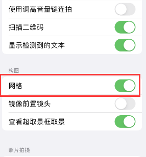 漳州苹果手机维修网点分享iPhone如何开启九宫格构图功能