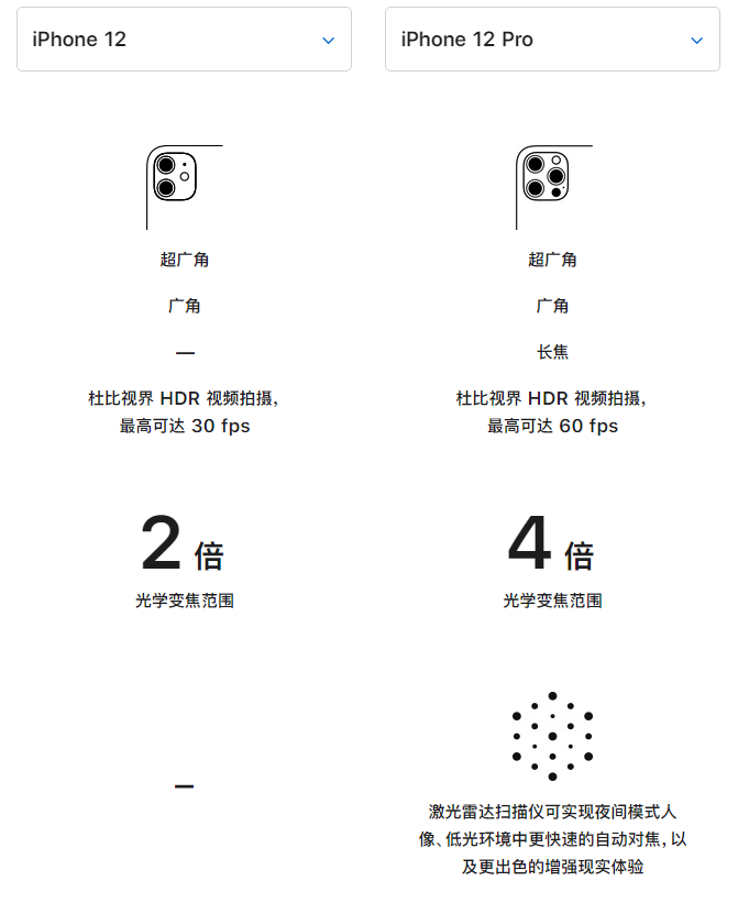 漳州苹果手机维修分享苹果 iPhone 12 与 iPhone 12 Pro 选哪款 